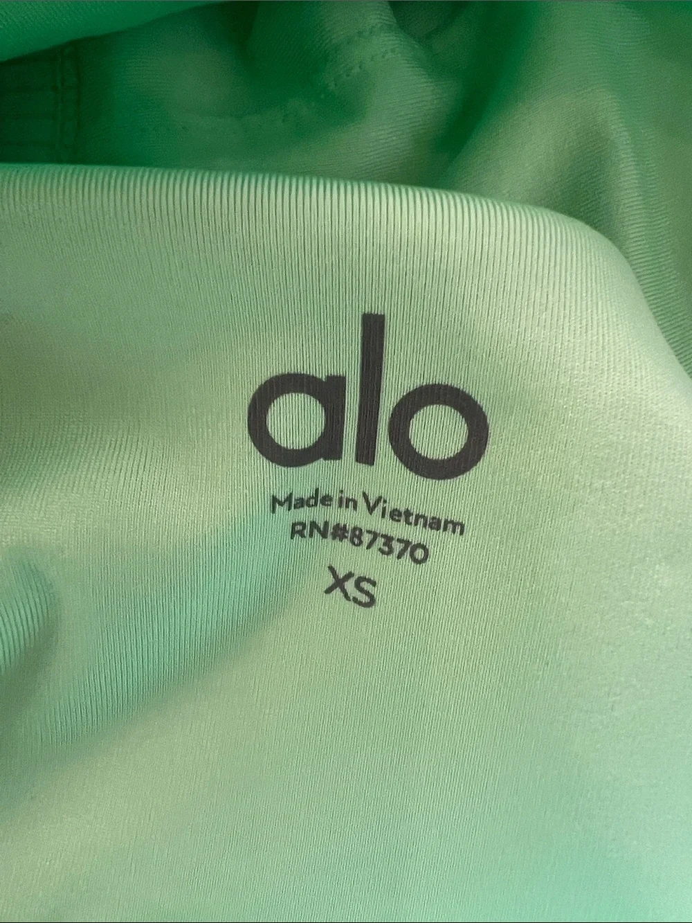 Ribbed Mint Green Crop Tank Top by Alo.  Size XS.